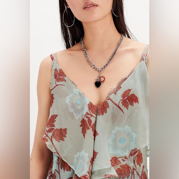 Free People Sunfaded Maxi Top in Sage Combo - Picture 4 of 9